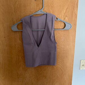 Free People Ribbed Deep V Tank/Bralette size small